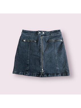 RAG & BONE Black Denim Zip Skirt Size 8 NEW without tags